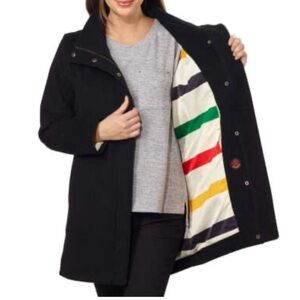 Pendleton Black wool Jacket with Multicolor Striped Lining